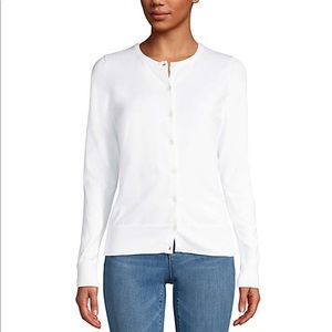 NWOT Lands End cardigan white